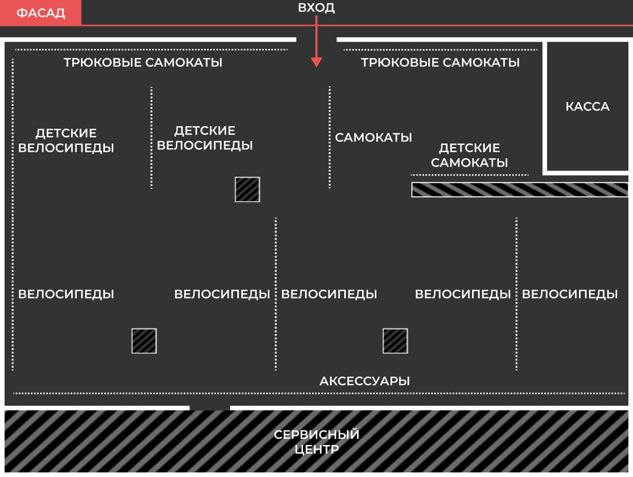 План первого этажа магазина