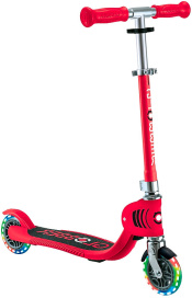 Самокат Globber FLOW 125 FOLDABLE JUNIOR LIGHTS (2025) красный