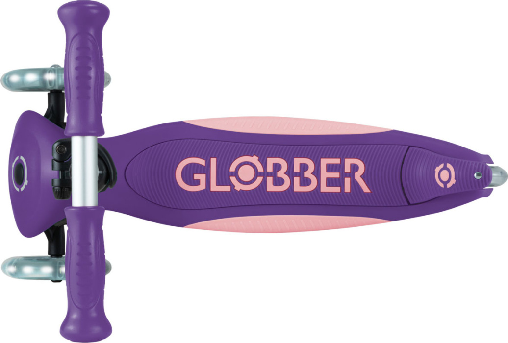 Самокат трехколесный Globber PRIMO FOLDABLE PLUS LIGHTS V2 (2025) фиолетовый