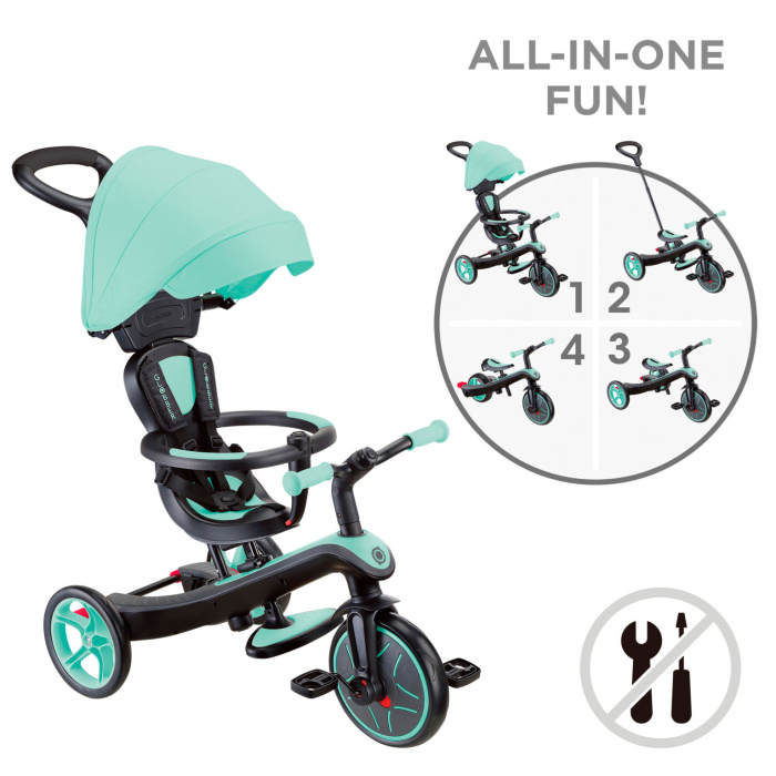 Велосипед-беговел Globber TRIKE EXPLORER 4 в 1 зеленый