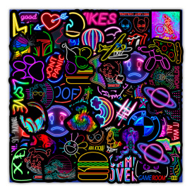 Стикеры наклейки неоновые Color Pack 2