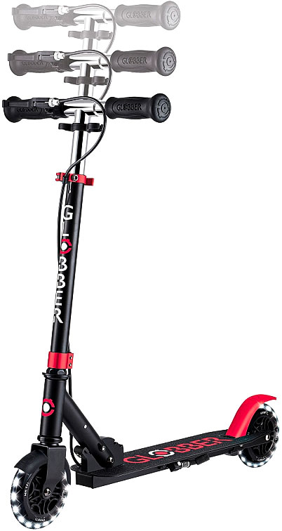 Самокат Globber FLOW ELEMENT JUNIOR LIGHTS черно-красный
