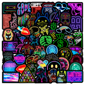 Стикеры наклейки неоновые Color Pack 1